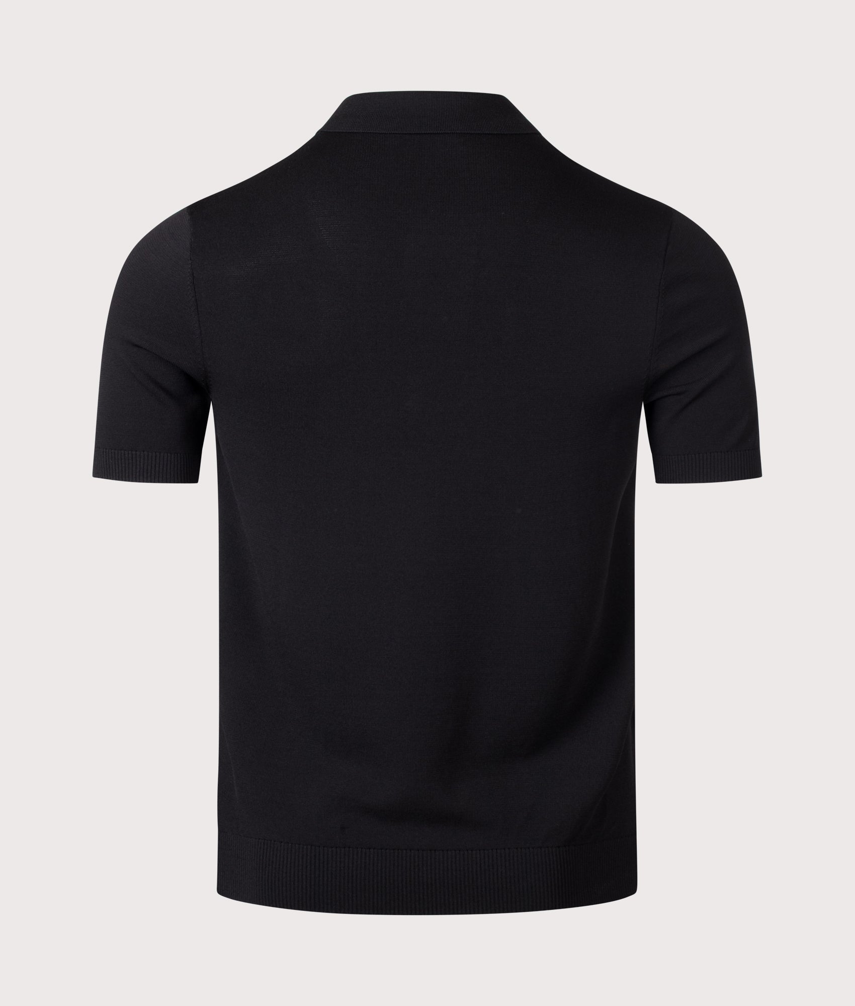 Fred Perry Cable Knitted Shirt in Black at EQVVS Menswear. Back shot.