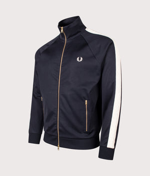 Cable Taped Track Jacket in Navy | Fred Perry | EQVVS