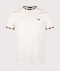 Twin Tipped T-Shirt: 79B Ecru/Dark Caramel/Black 