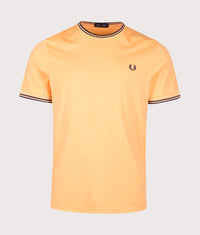 Regular Fit Twin Tipped T-Shirt: 82B Peach/French Navy/French Navy 