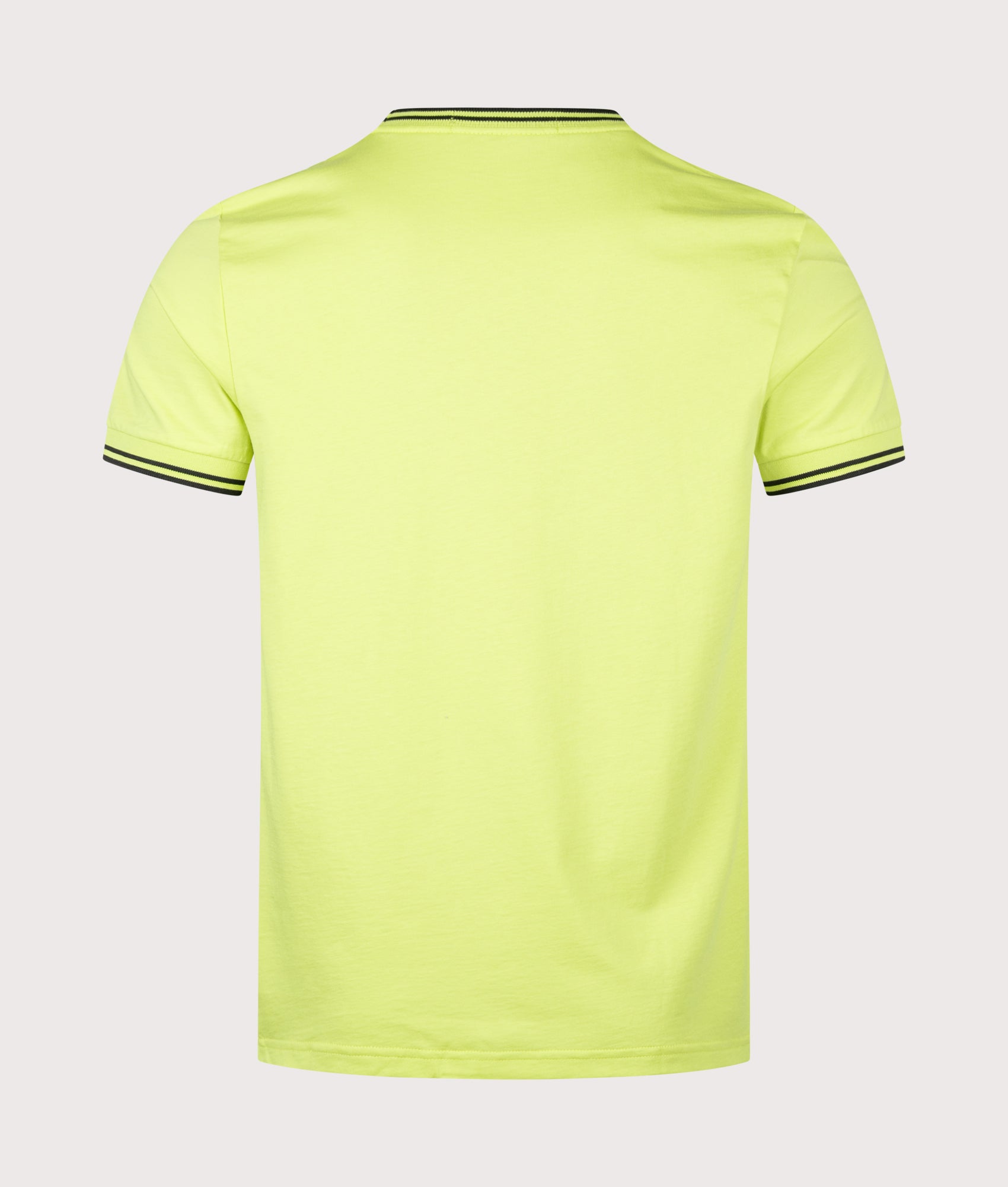 Fred Perry Twin Tipped T-Shirt in Citron and Black at EQVVS Menswear. Back shot.