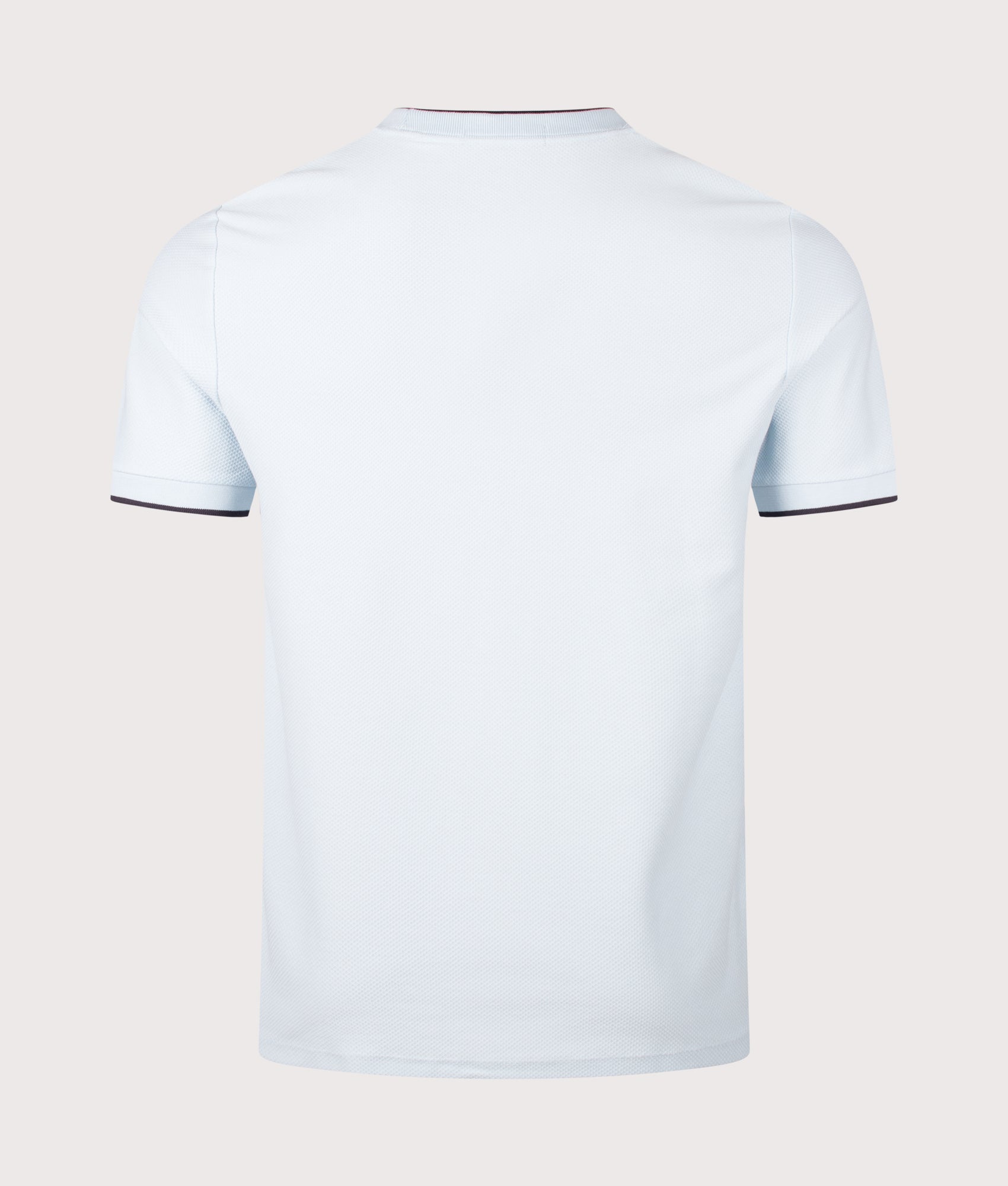 Fred Perry Pocket Detail Piqué T-Shirt in Light Ice at EQVVS Menswear. Back shot.