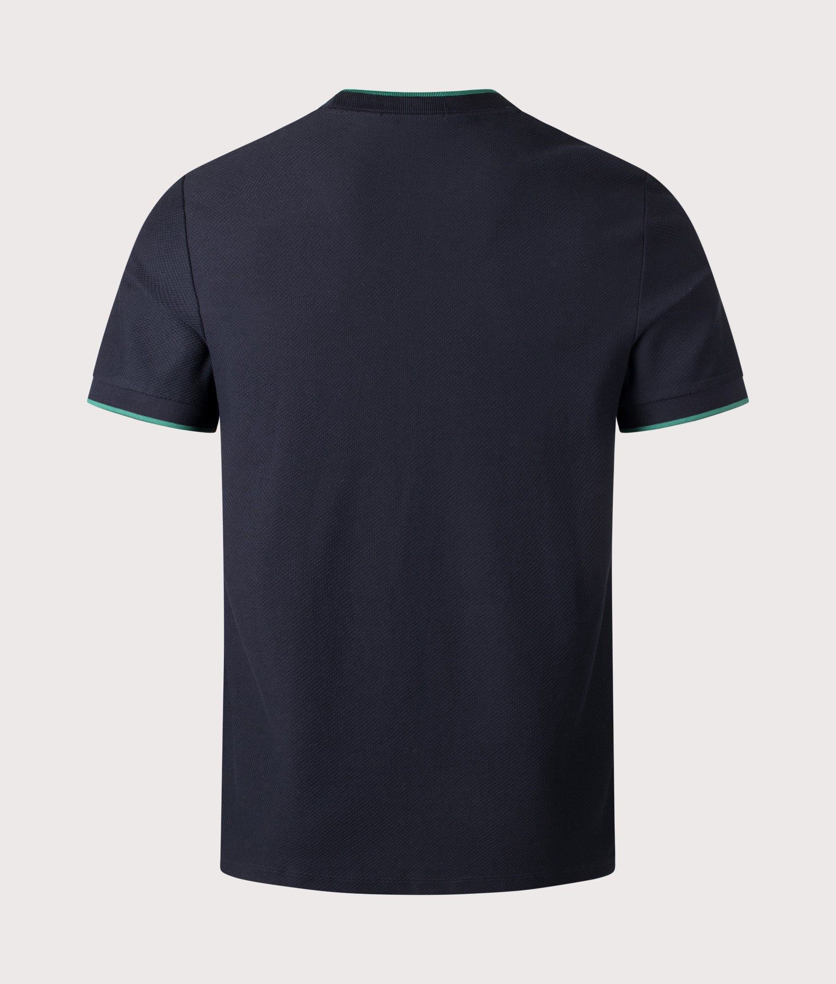 Fred Perry Pocket Detail Piqué T-Shirt in Navy at EQVVS Menswear. Back shot.