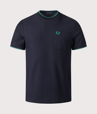 Pocket Detail Piqué T-Shirt: 608 Navy 