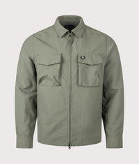 Regular Fit Ripstop Pocket Overshirt: X21 Laurel Wreath Green 