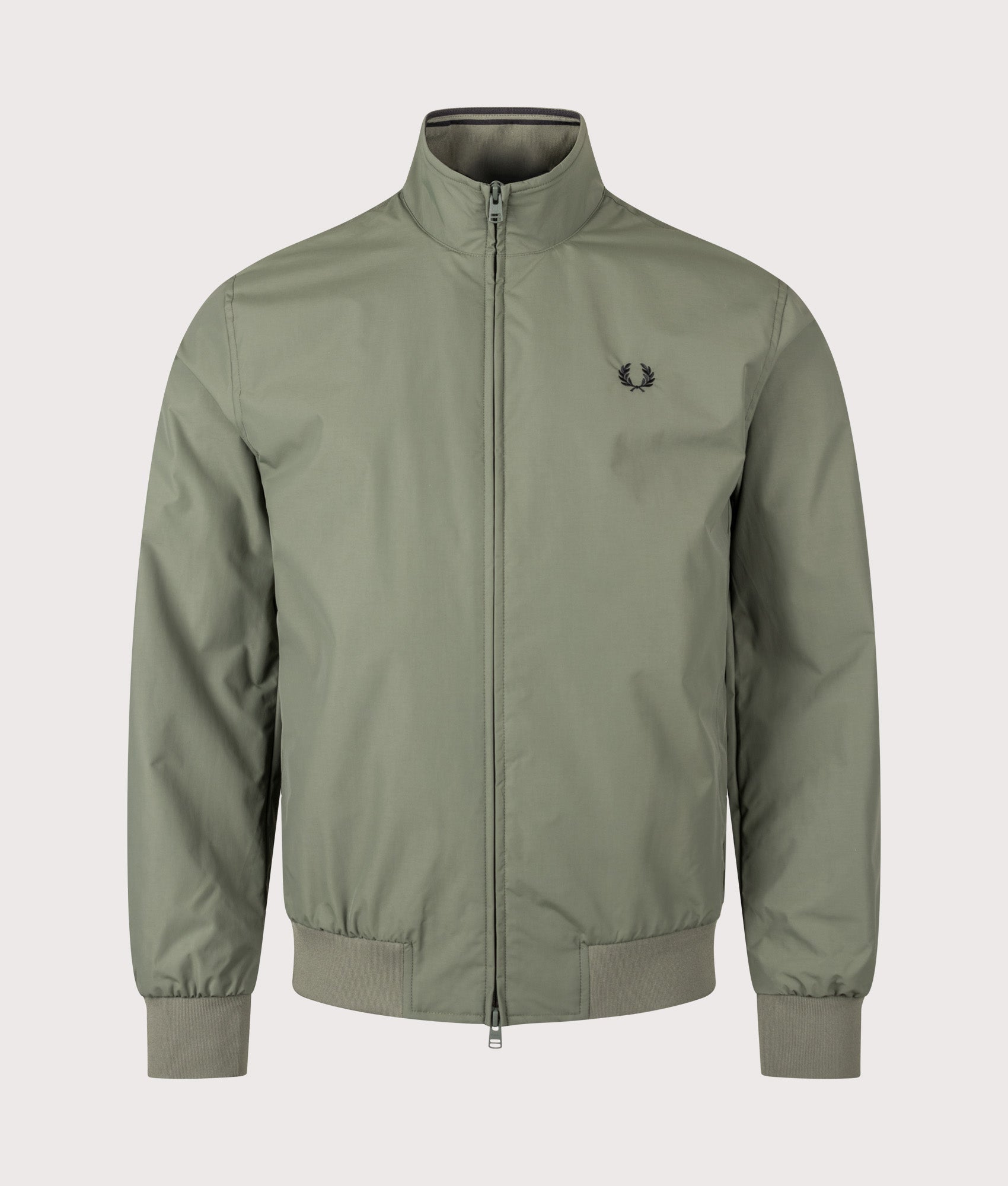Fred Perry The Brentham Jacket in Laurel Wreath Green at EQVVS Menswear. Front shot.
