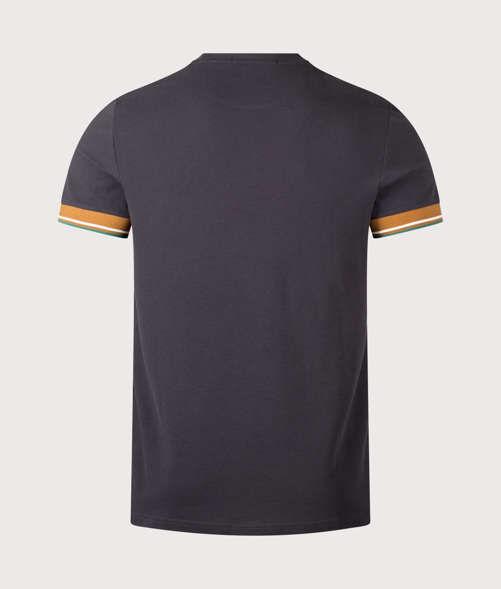 Fred Perry Twin Tipped Cuff T-Shirt in Anchor Grey at EQVVS Menswear. Back shot.