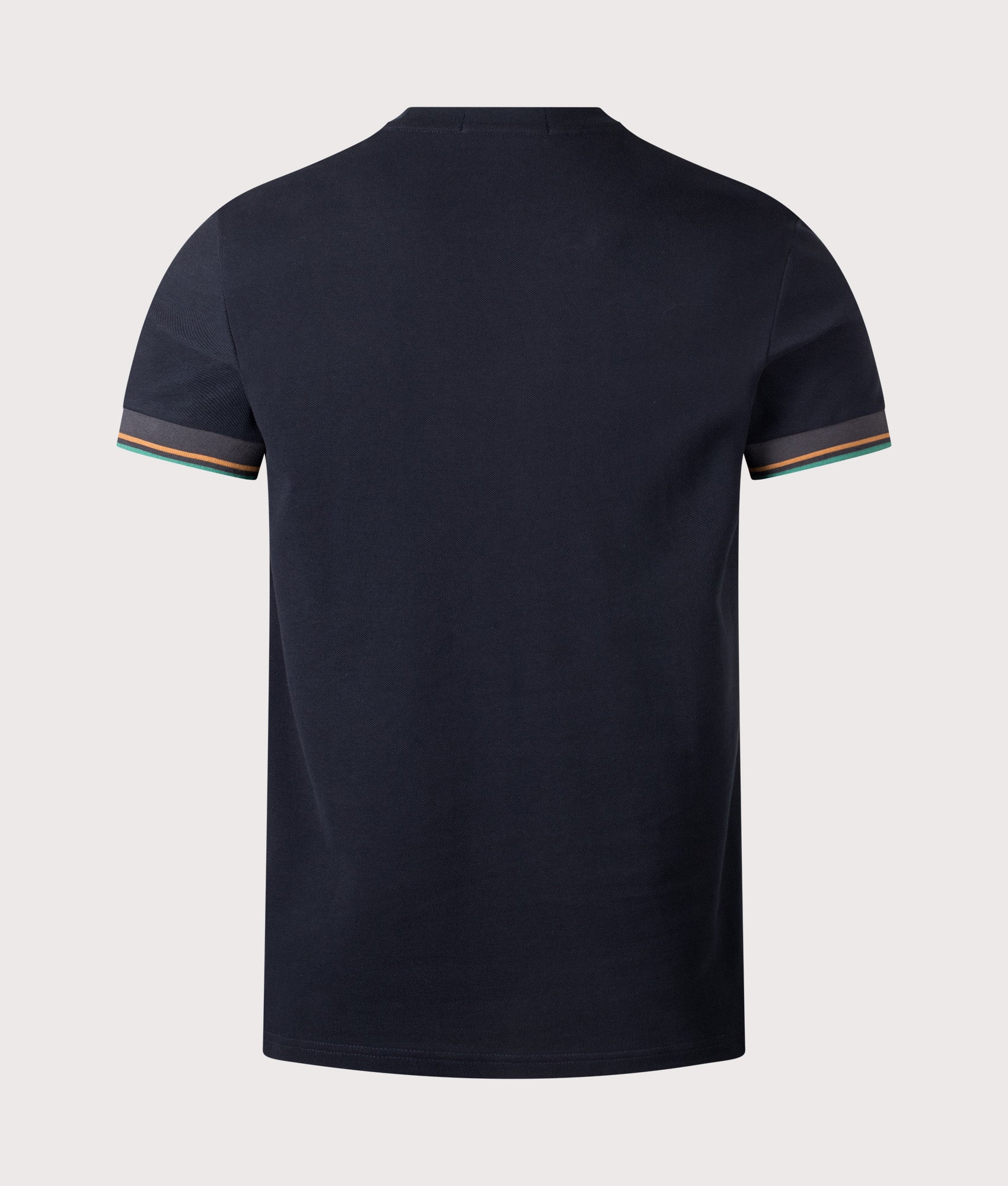 Fred Perry Twin Tipped Cuff T-Shirt in Navy at EQVVS Menswear. Back shot.
