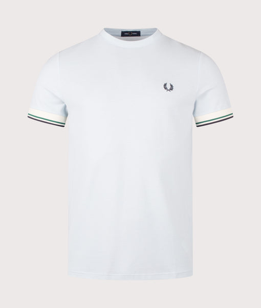 Regular Fit Twin Tipped Cuff T-Shirt in Light Ice | Fred Perry | EQVVS