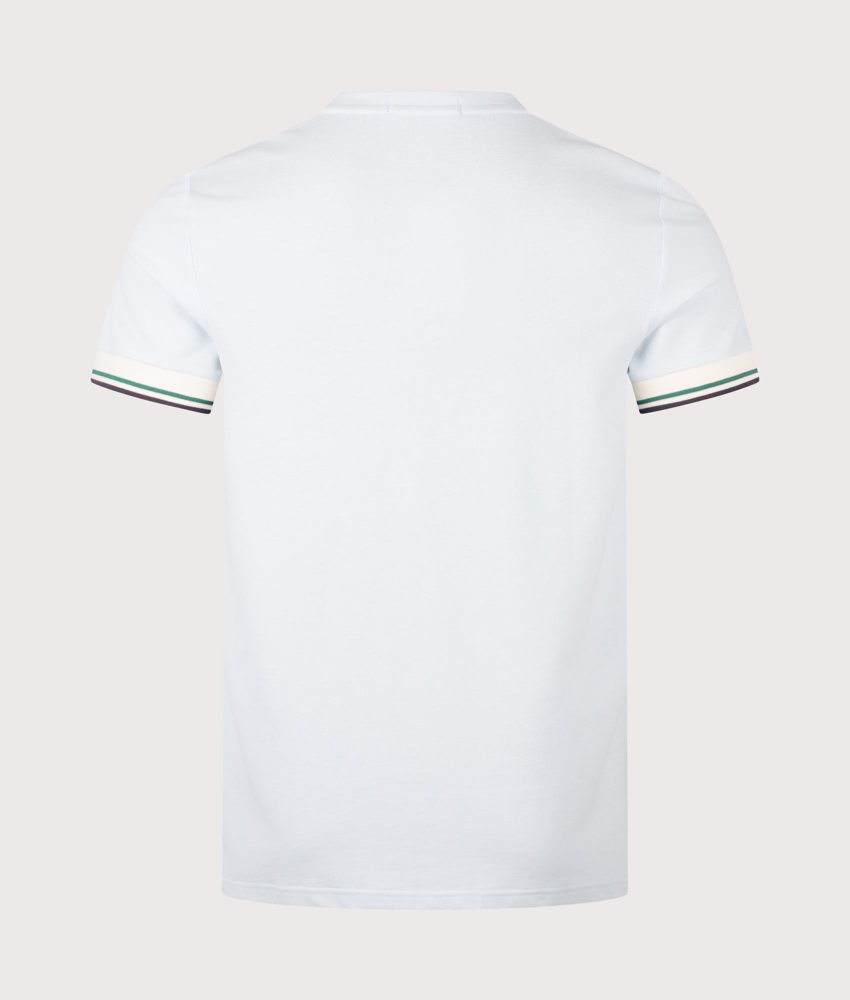 Fred Perry Twin Tipped Cuff T-Shirt in Light Ice at EQVVS Menswear. Back shot.