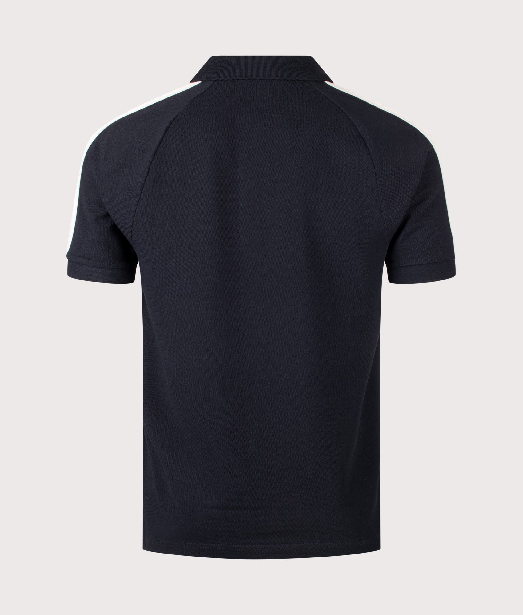 Fred Perry Cable Taped Polo Shirt in Navy at EQVVS Menswear. Back shot.