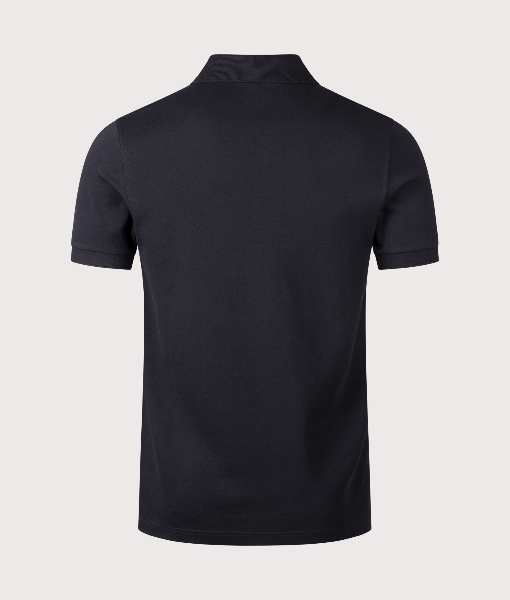 Fred Perry Geometric Polo Shirt in Black at EQVVS Menswear. Back shot.