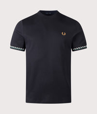 Regular Fit Jacquard Cuff T-Shirt: 102 Black 