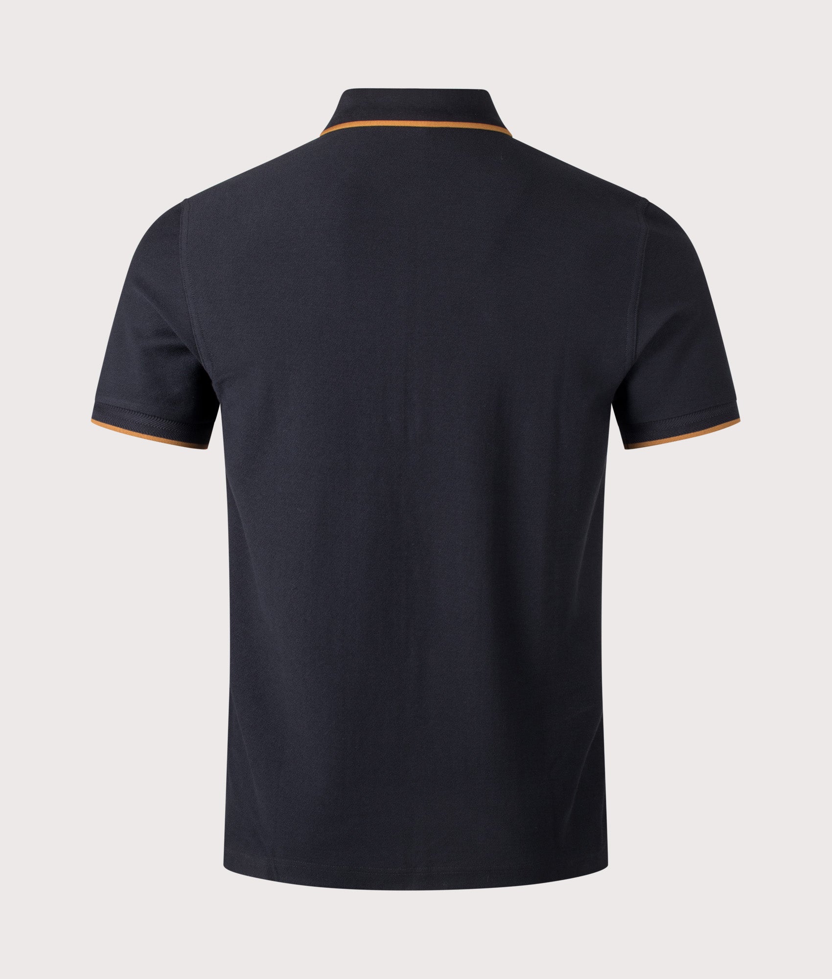 Fred Perry Crepe Piqué Polo Shirt in Black at EQVVS Menswear. Back shot.