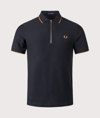 Crepe Piqué Polo Shirt: 102 Black 