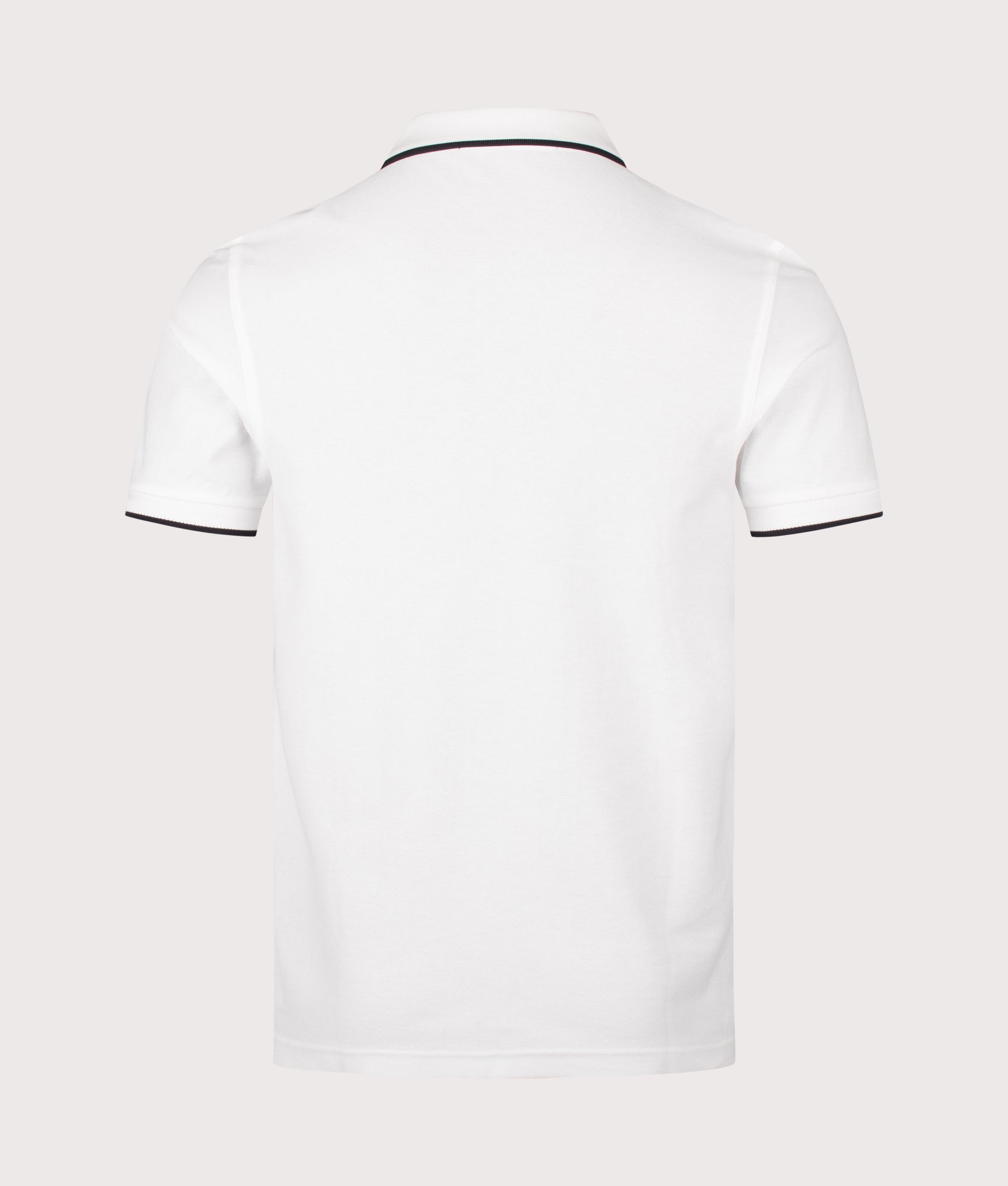 Fred Perry Crepe Piqué Polo Shirt in Snow White at EQVVS Menswear. Back shot.