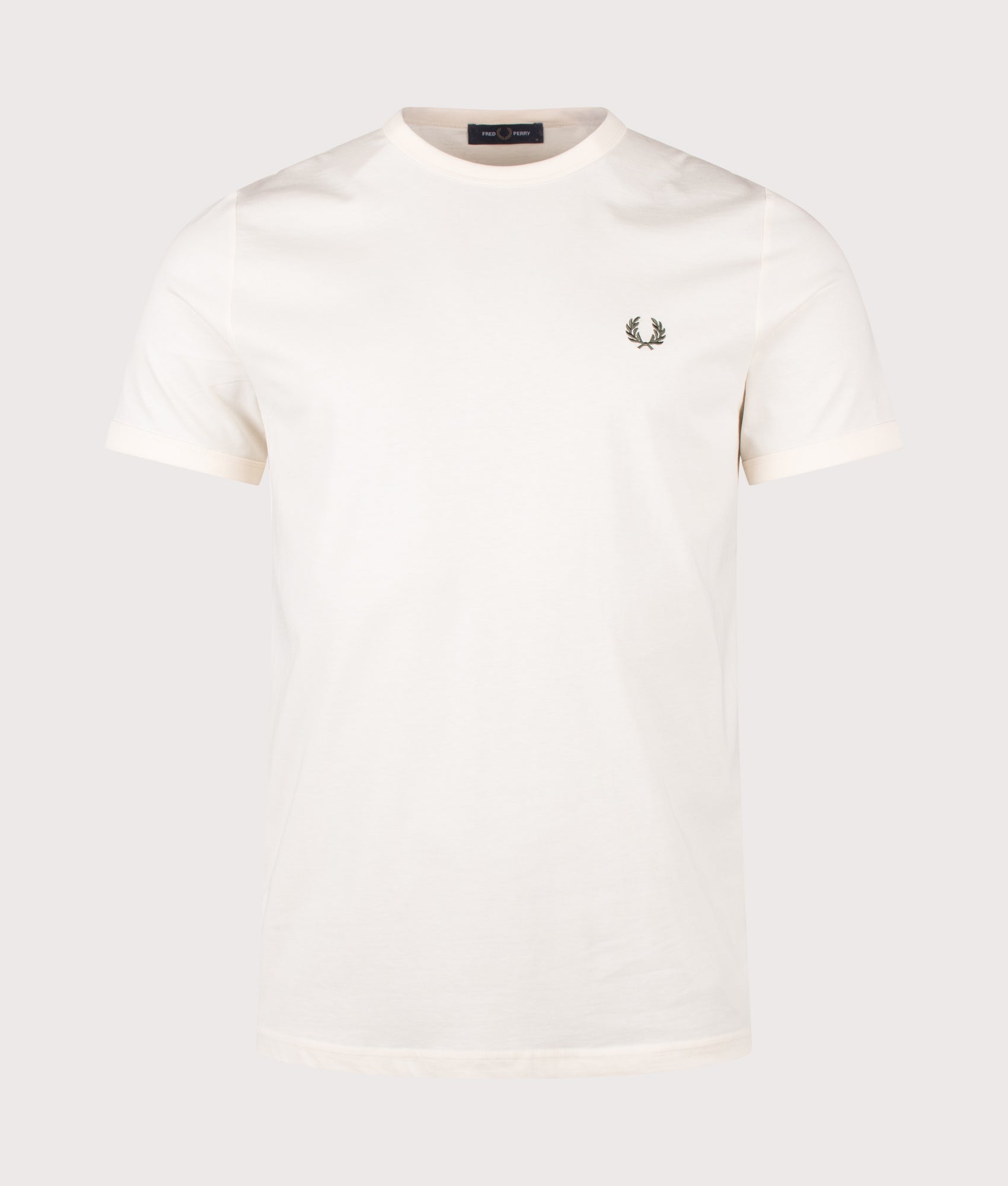 Fred Perry Ringer T-Shirt in Ecru at EQVVS Menswear. Front shot.
