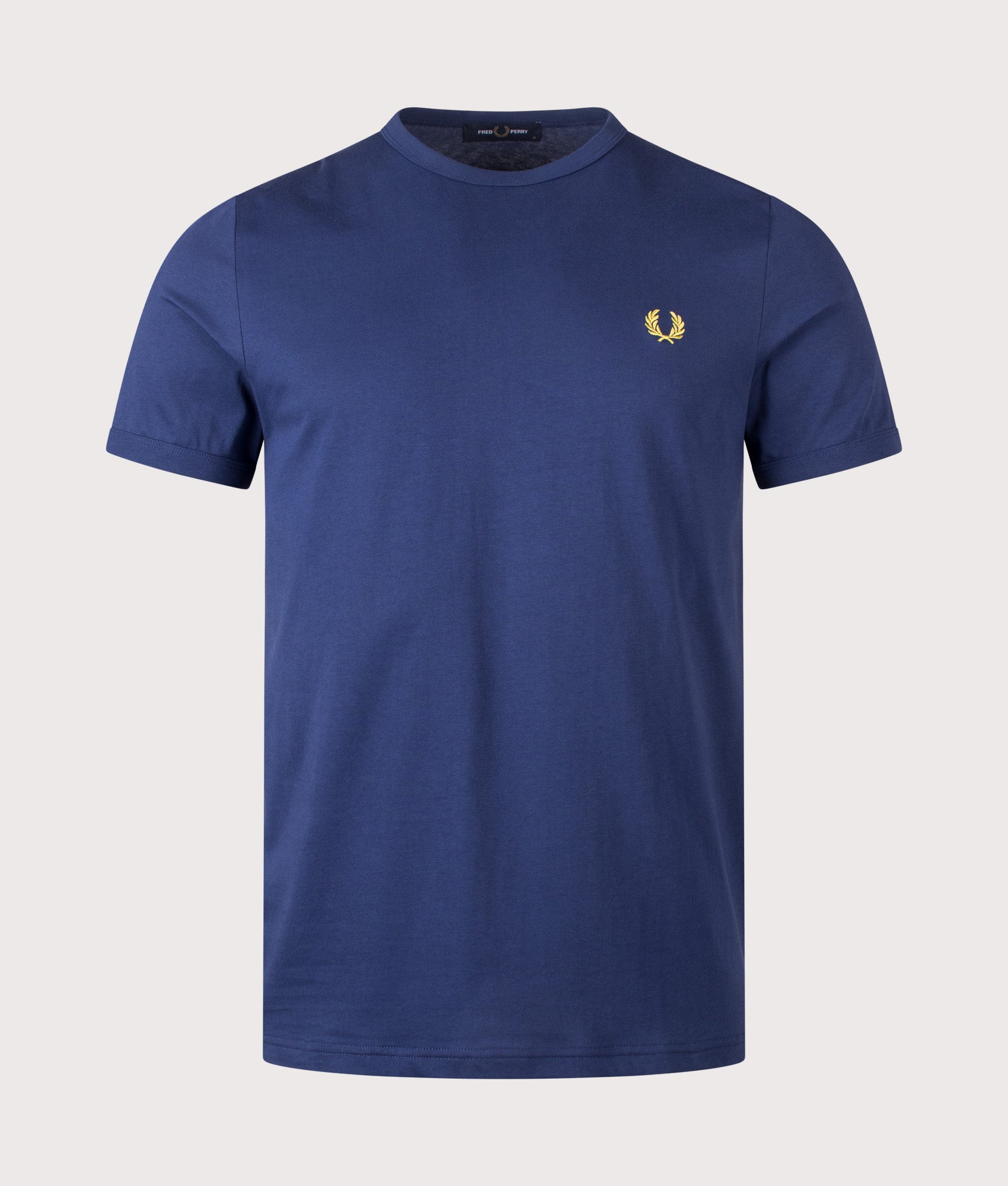 Fred Perry Ringer T-Shirt in French Navy at EQVVS Menswear. Front shot.