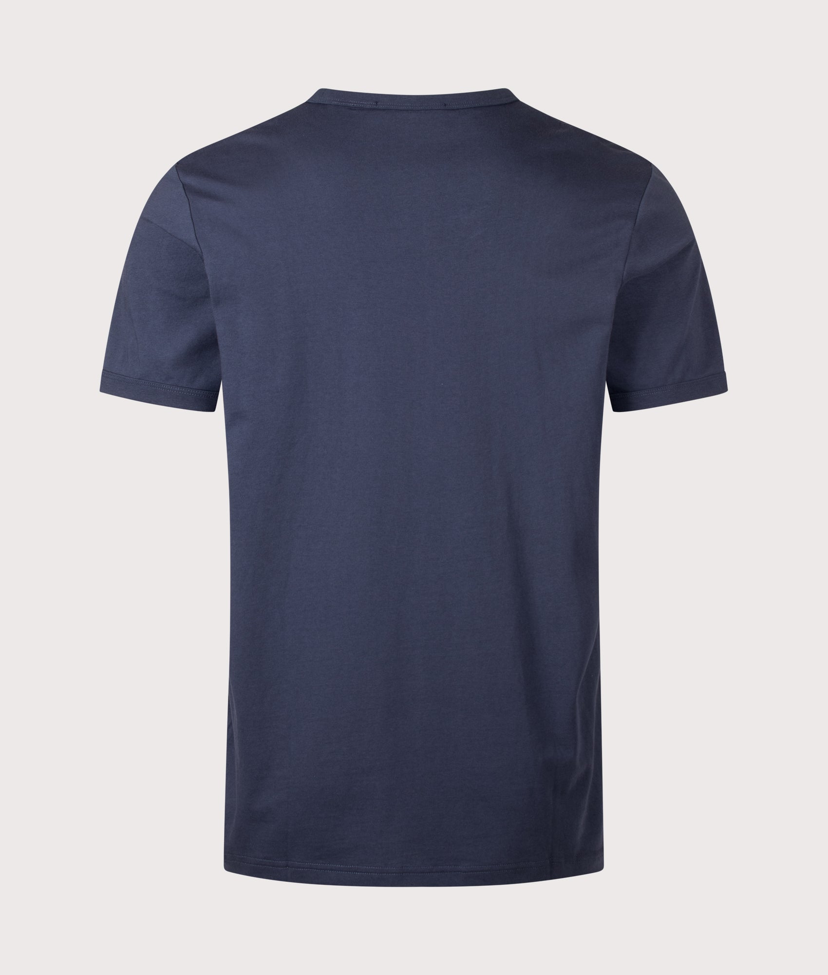 Fred Perry Regular Fit Ringer T-Shirt in Dark Airforce at EQVVS Menswear. Back shot.