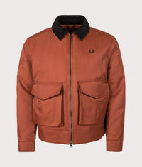 Regular Fit Nylon Caban Jacket: 28C Brandy 