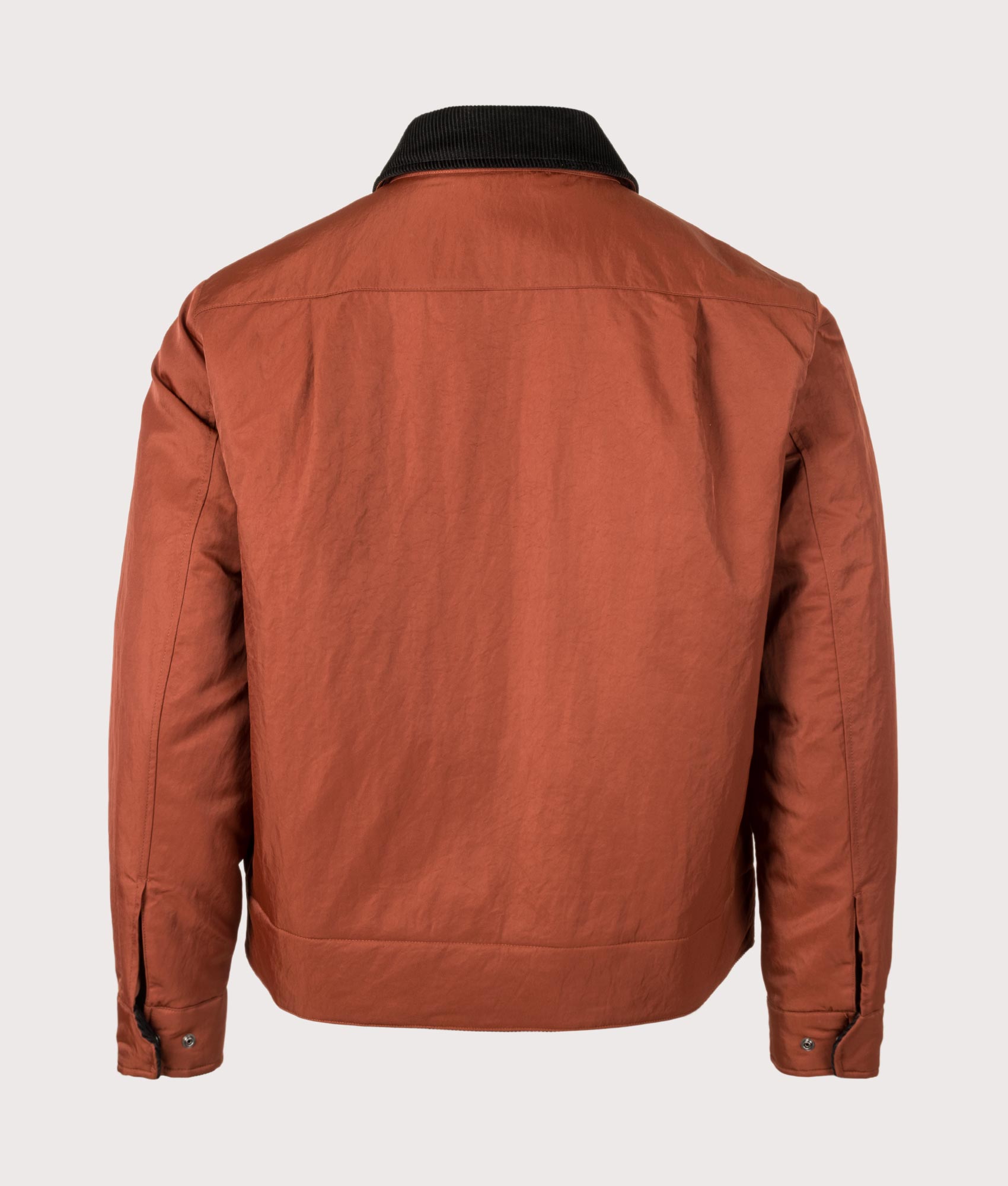 Fred Perry Regular Fit Nylon Caban Jacket in Brandy at EQVVS Menswear. Back shot.