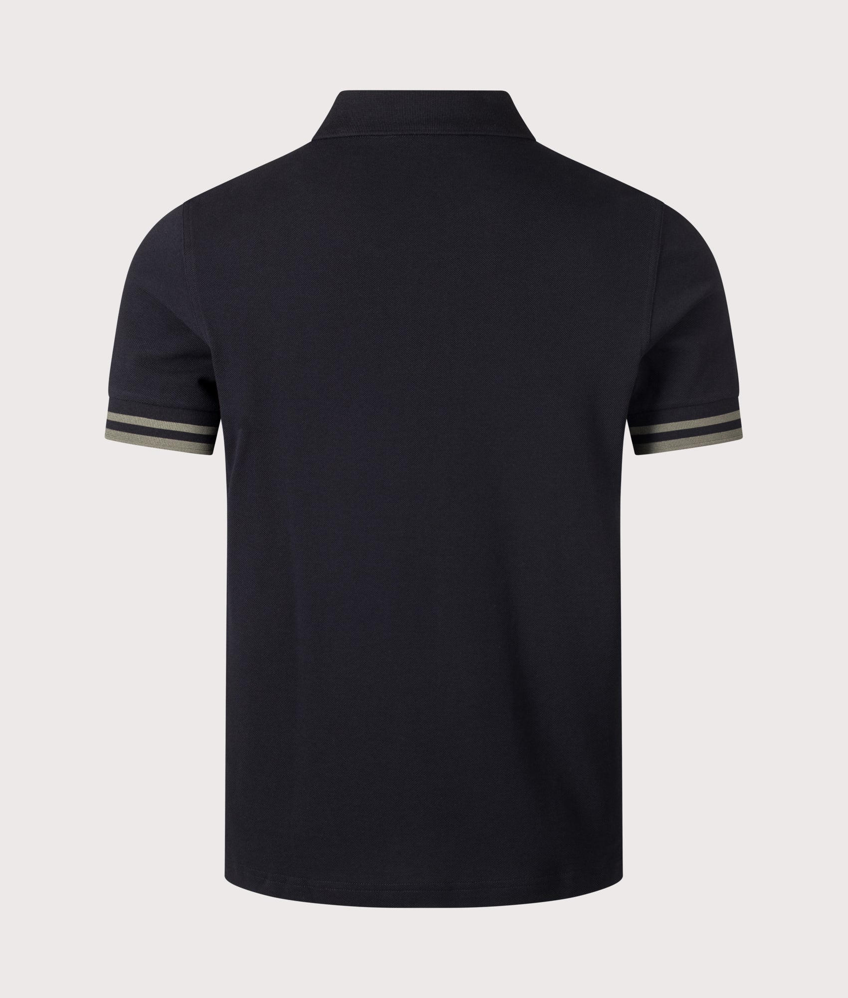 Fred Perry Regular Fit Bold Tipped Polo Shirt in Black at EQVVS Menswear. Back shot.
