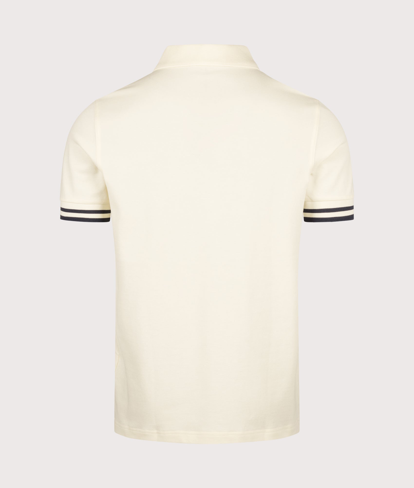 Fred Perry Regular Fit Bold Tipped Polo Shirt in Ecru at EQVVS Menswear. Back shot.