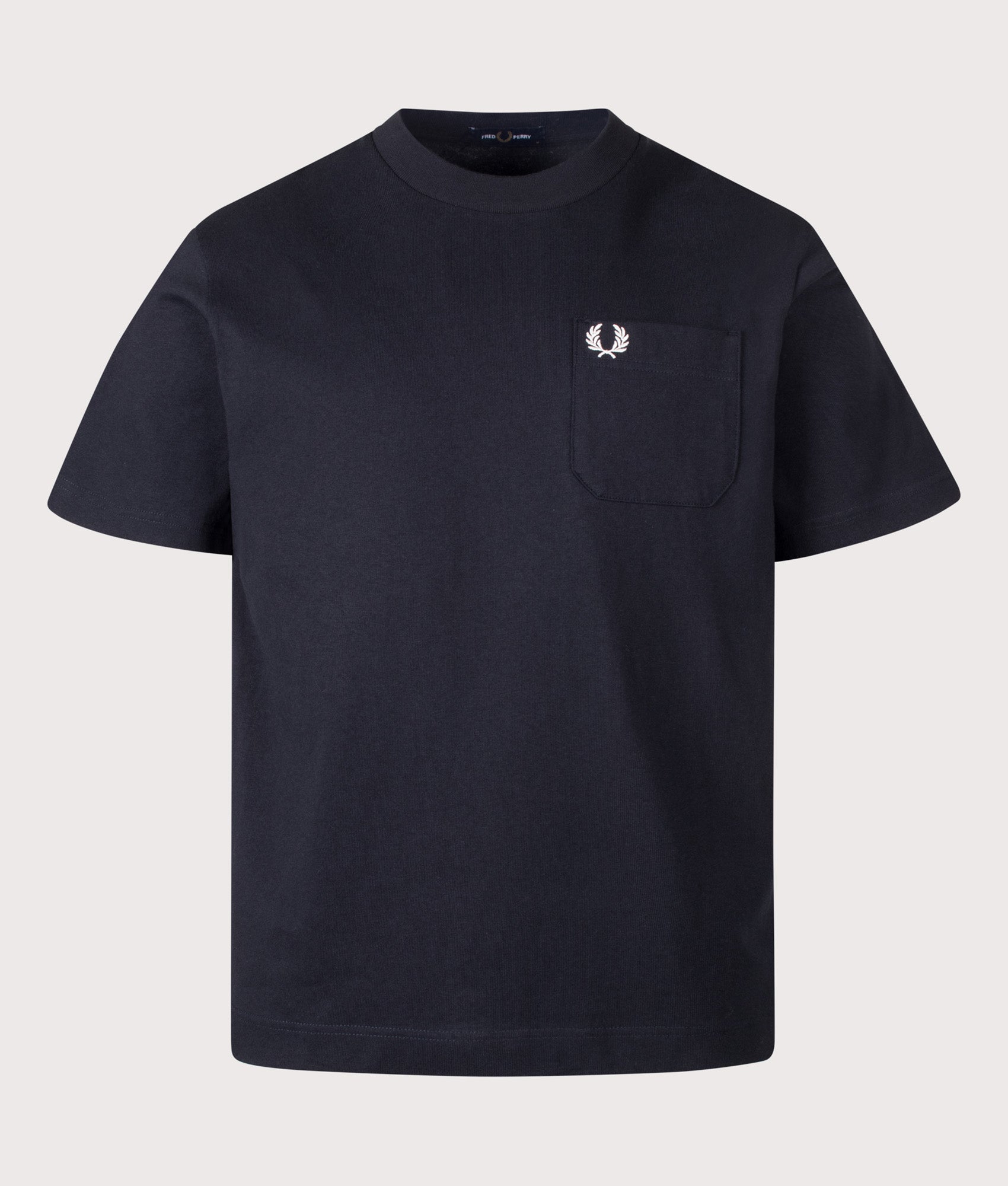 Fred Perry Relaxed Fit T-Shirt in Navy at EQVVS Menswear. Front shot.