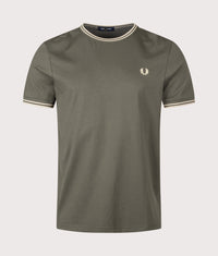 Regular Fit Twin Tipped T-Shirt: U98 Field Green/Oatmeal 