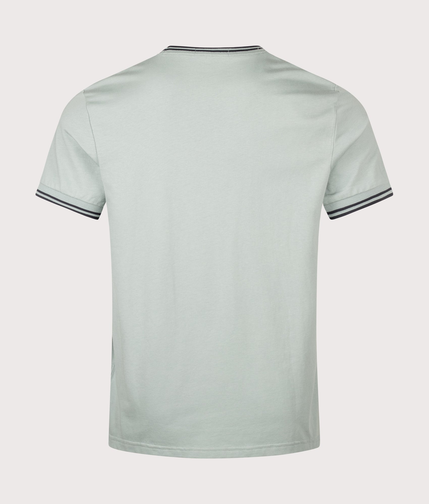 Fred Perry Twin Tipped T-Shirt in Silver Blue and Dark Airforce at EQVVS Menswear. Back shot.