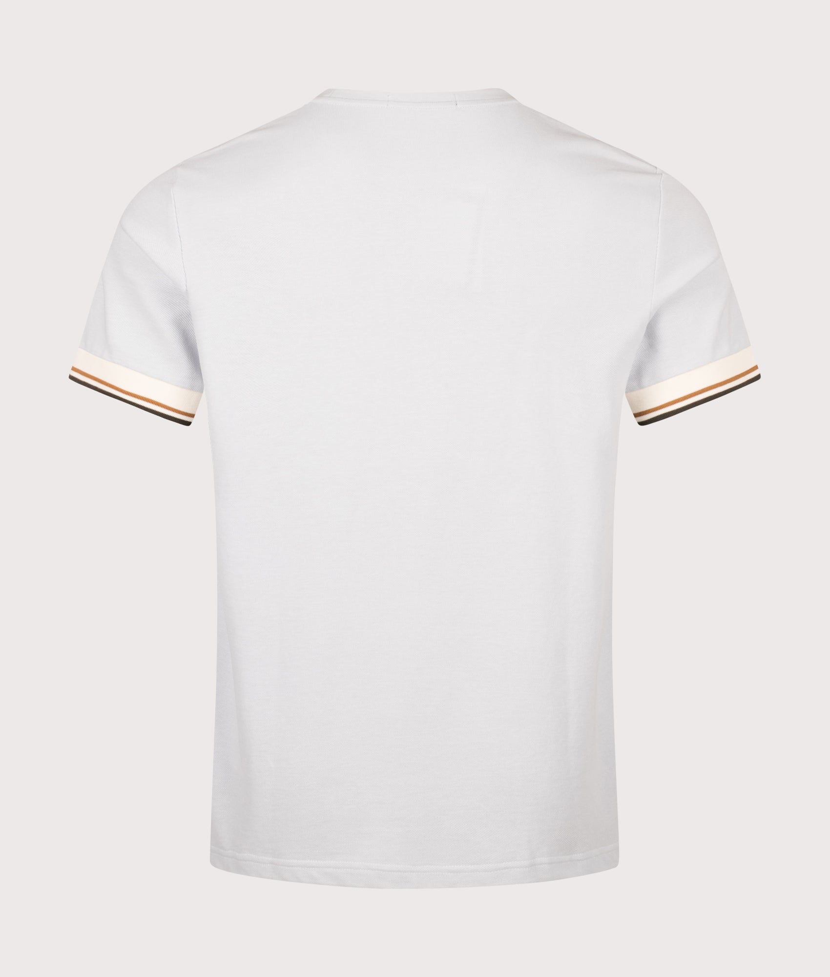 Fred Perry Regular Fit Twin Tipped Cuff T-Shirt in Dusky Blue at EQVVS Menswear. Back shot.