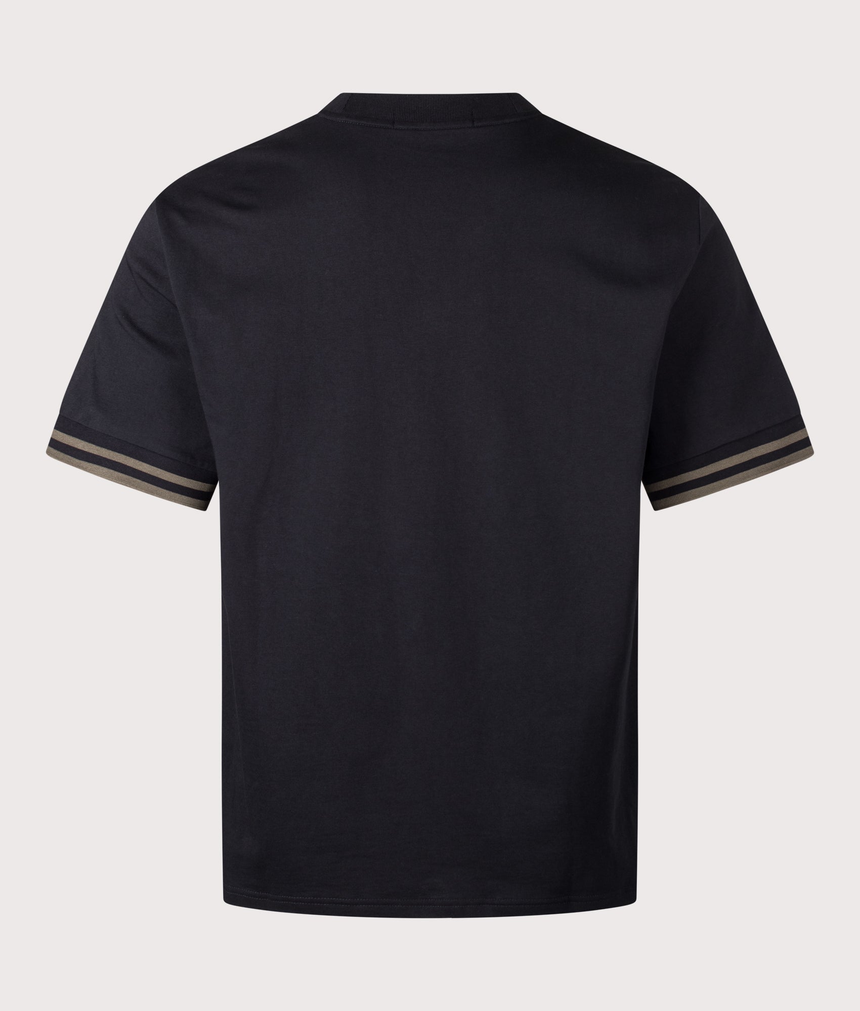 Fred Perry Relaxed Fit Bold Tipped T-Shirt in Black at EQVVS Menswear. Back shot.