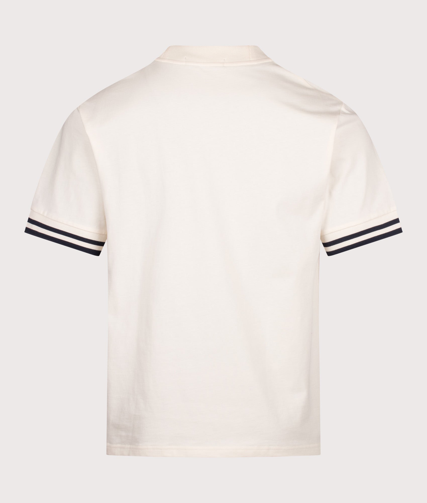 Fred Perry Relaxed Fit Bold Tipped T-Shirt in Ecru at EQVVS Menswear. Back shot.