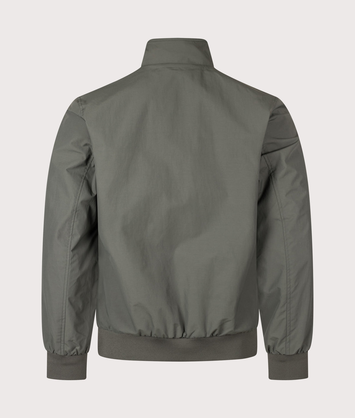 Fred Perry Regular Fit Brentham Jacket in Field Green at EQVVS Menswear. Back shot.
