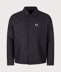 Regular Fit Brushed Twill Overshirt: 948 Charcoal Marl 