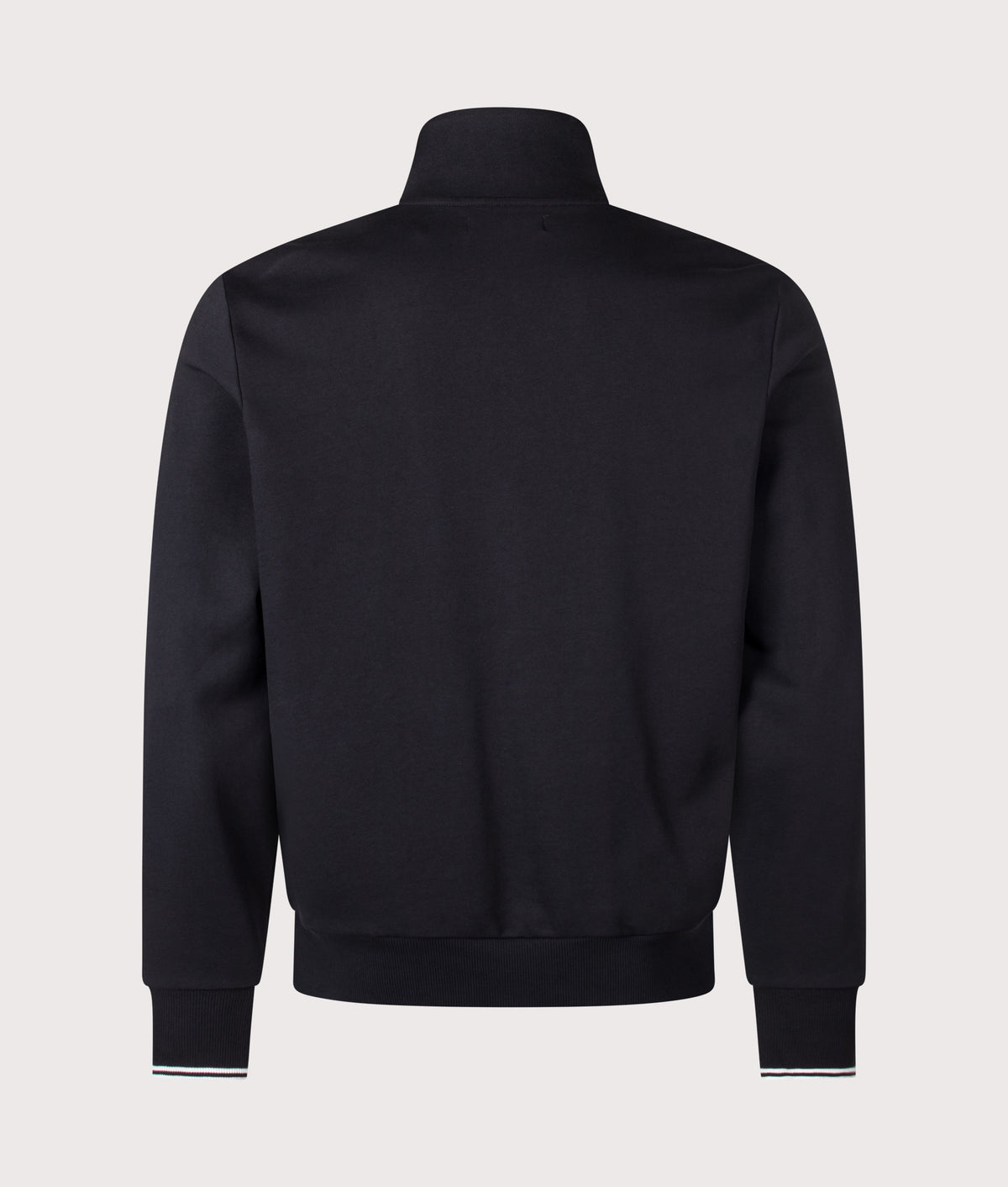 Fred Perry Regular Fit Track Top in Black at EQVVS Menswear. Back shot.