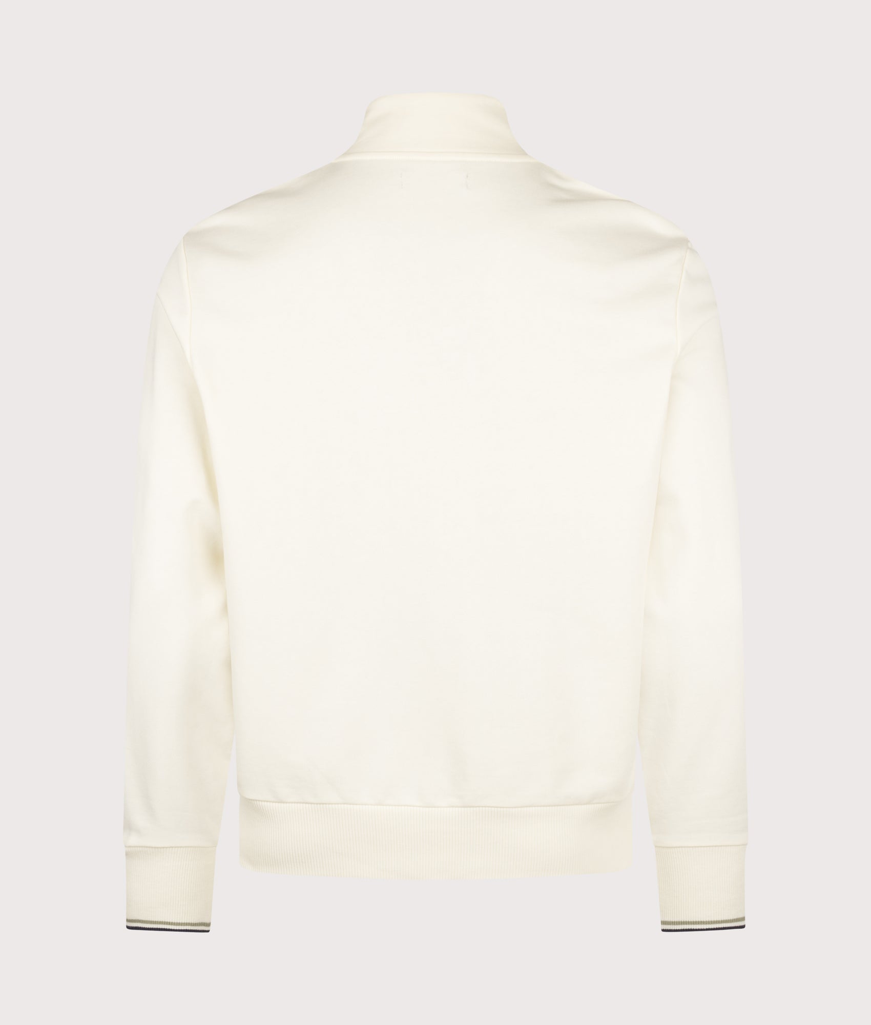 Fred Perry Regular Fit Track Top in Ecru at EQVVS Menswear. Back shot.
