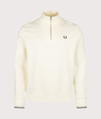Regular Fit Quarter Zip Sweatshirt: 68C Ecru/Seagrass/Dark Airforce 