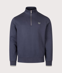 Regular Fit Quarter Zip Sweatshirt: 72C Dark Airforce/Ecru/Seagrass 