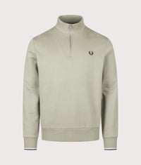 Regular Fit Quarter Zip Sweatshirt: 76C Seagrass/Ecru/Dark Airforce 
