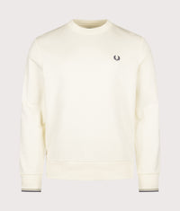 Regular Fit Crew Neck Sweatshirt: 68C Ecru/Seagrass/Dark Airforce 