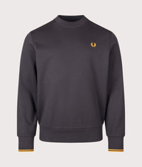 Regular Fit Crew Neck Sweatshirt: 85C Anchor Grey/Golden 