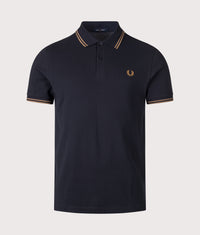 Regular Fit Twin Tipped Fred Perry Shirt: 48D Navy/Bronze 