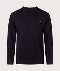 Regular Fit Piqué Stitch Jumper: R88 Black 