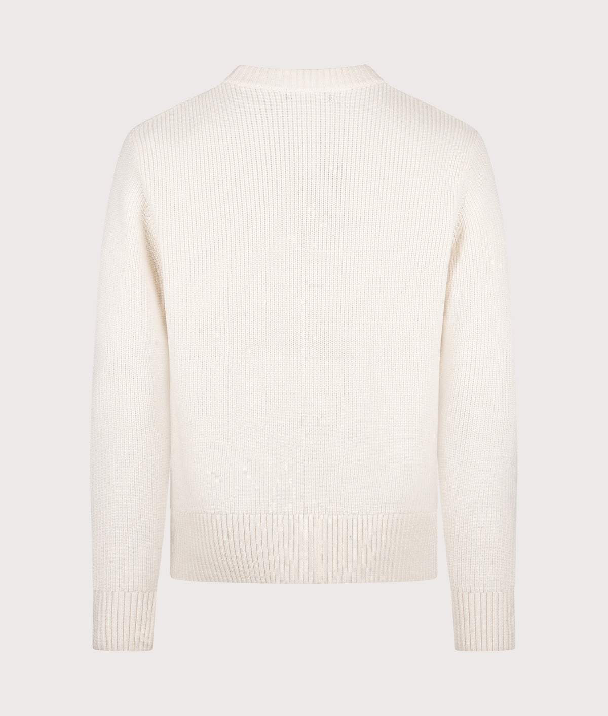 Fred Perry Regular Fit Fisherman Jumper in Ecru at EQVVS Menswear. Back shot.