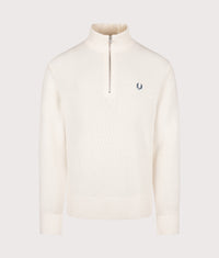 Regular Fit Fisherman Half Zip Jumper: 560 Ecru 