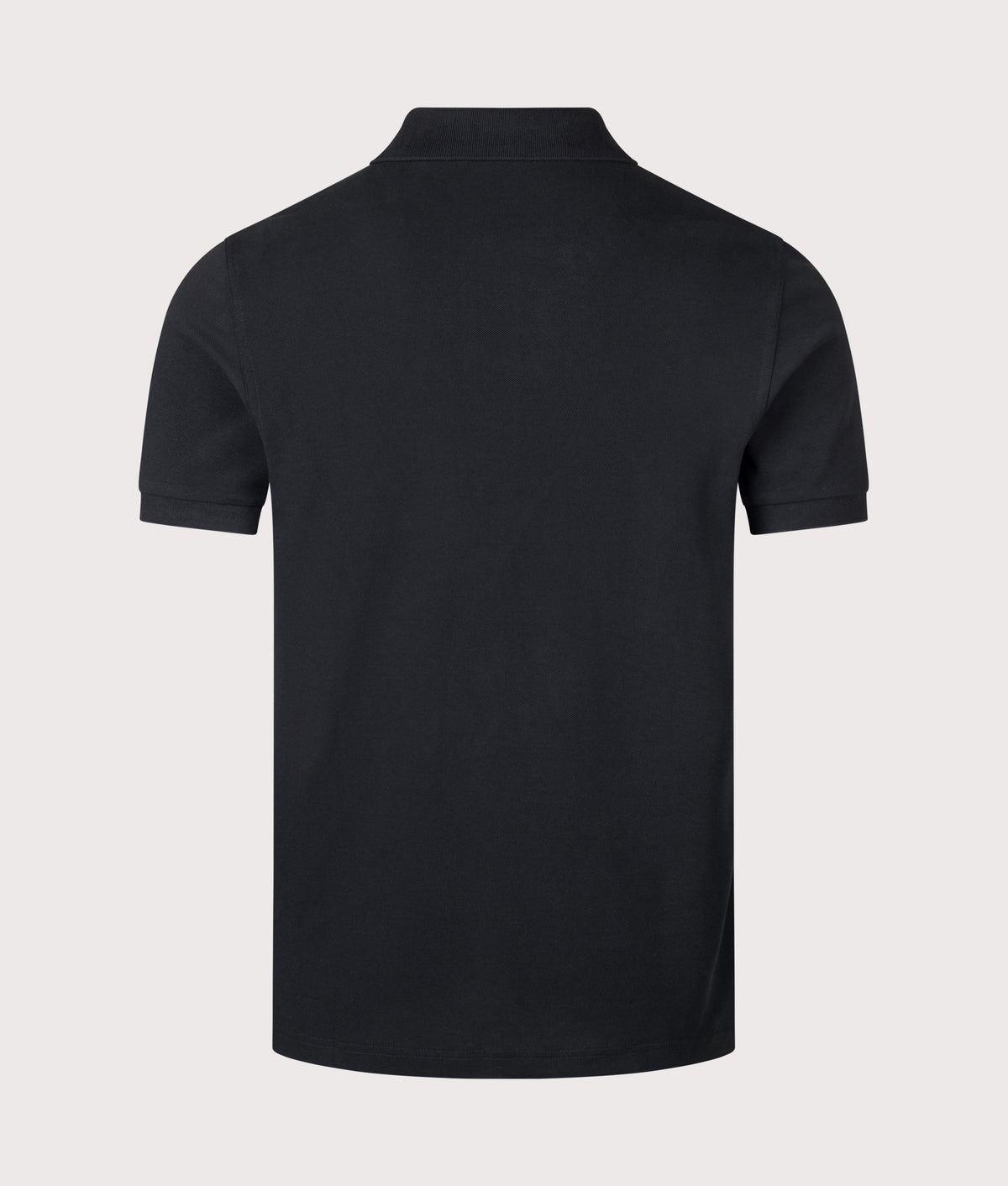 Fred Perry Regular Fit Offset Argyle Cut and Sew Polo Shirt in Black at EQVVS Menswear. Back shot.