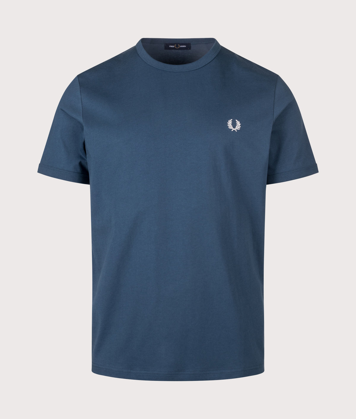 Fred Perry Regular Fit Ringer T-Shirt in  Mod Blue at EQVVS Menswear. Front shot.