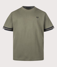 Relaxed Fit Tipped Cuff Piqué T-Shirt: X21 Laurel Wreath Green 