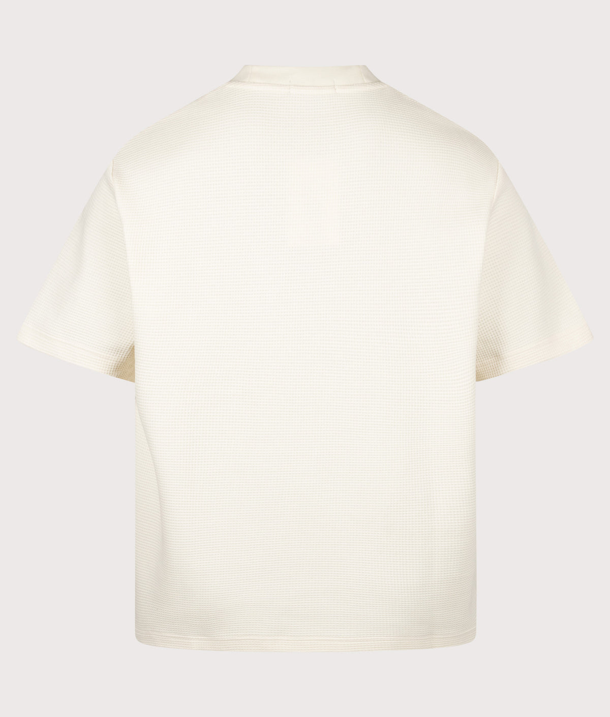 Fred Perry Relaxed Fit Waffle T-Shirt in Ecru at EQVVS Menswear. Back shot.